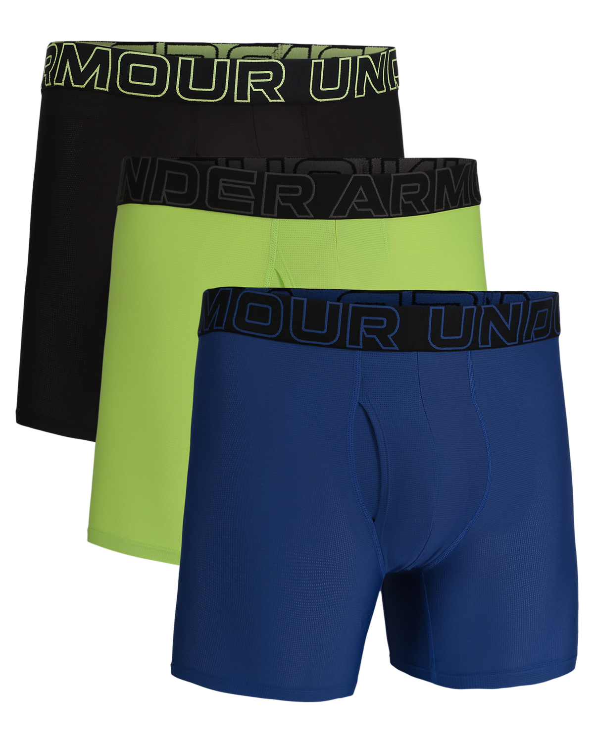 Men's Tech Mesh 6inch 3Pk Solid Boxer Briefs
