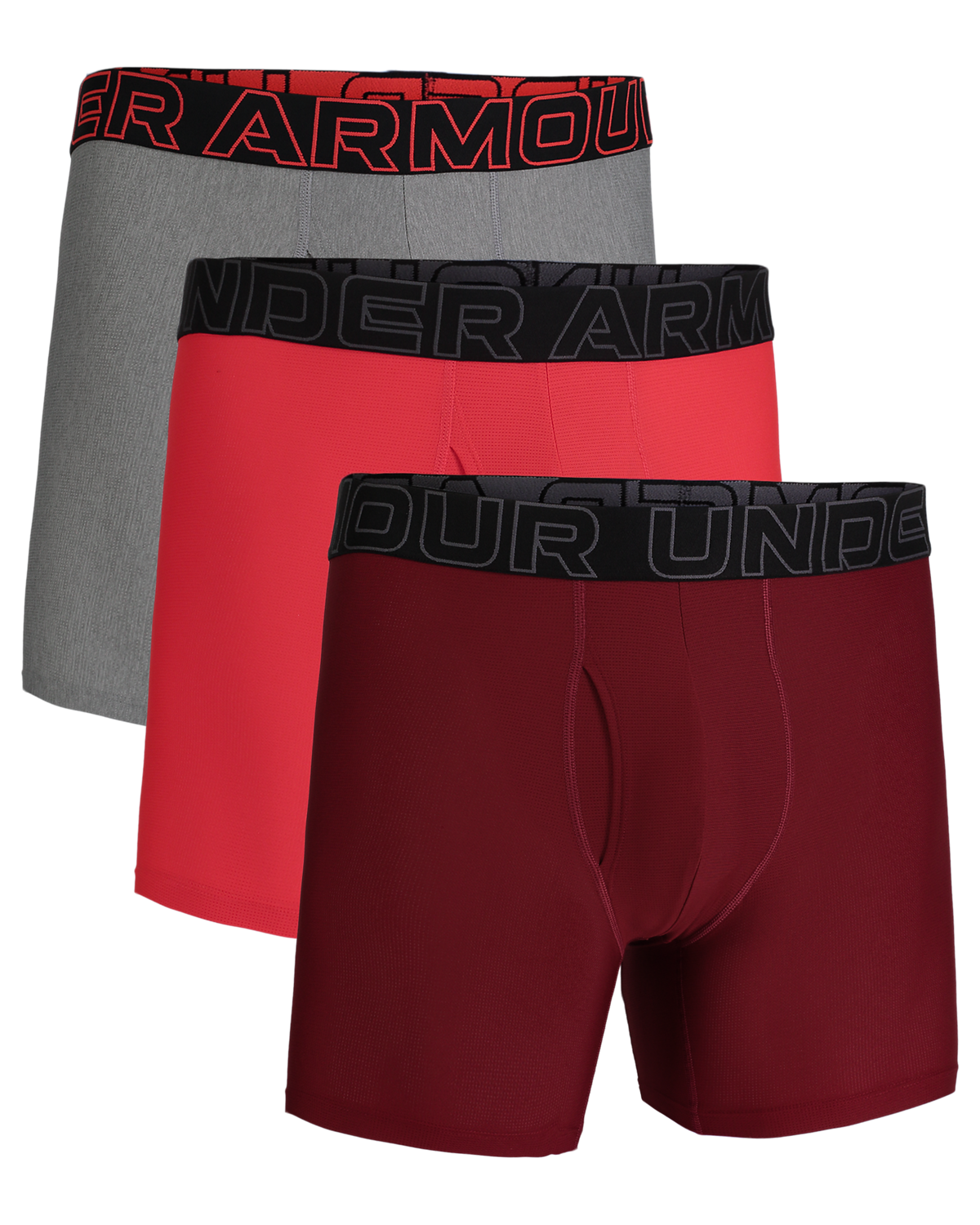 Men's Tech Mesh 6inch 3Pk Solid Boxer Briefs