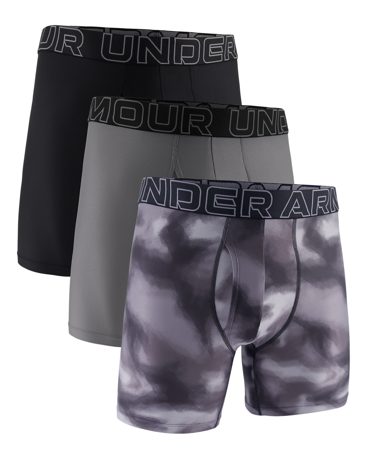 Men's UA Performance Tech Mesh -Print 6inch 3-Pack