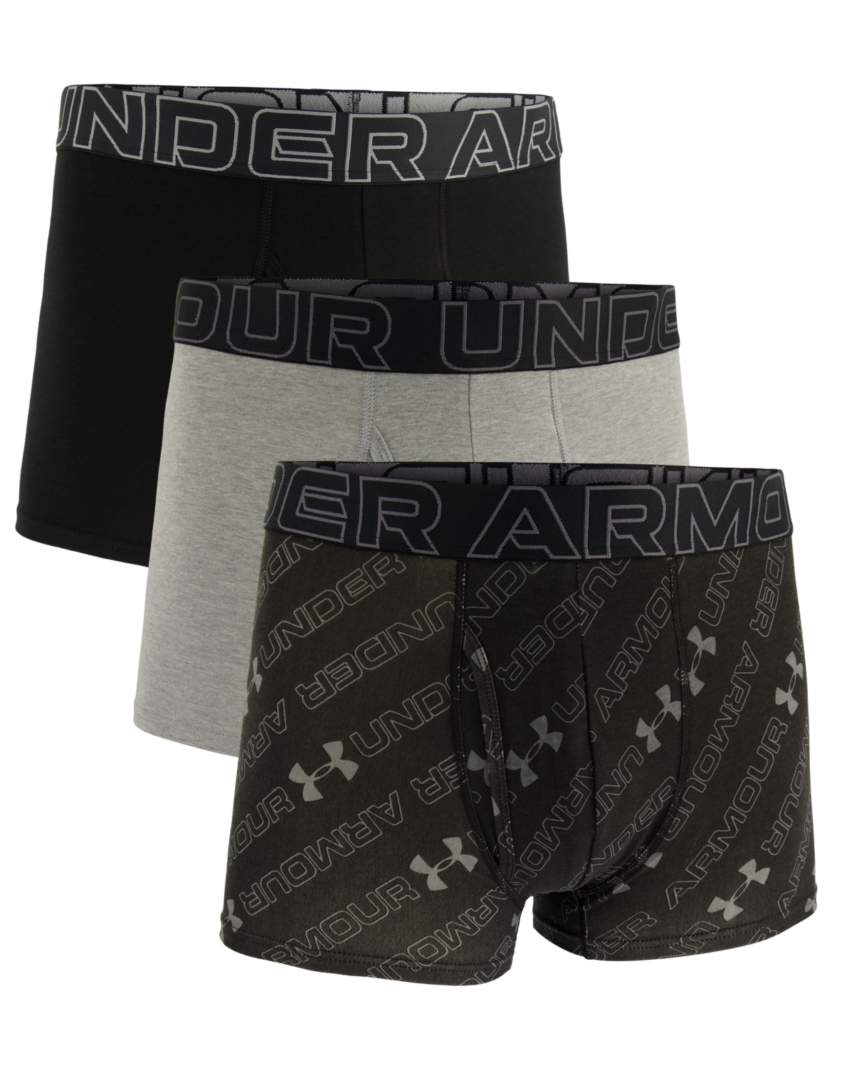 Men's UA Performance Cotton 3" 3-Pack Printed Boxerjock®