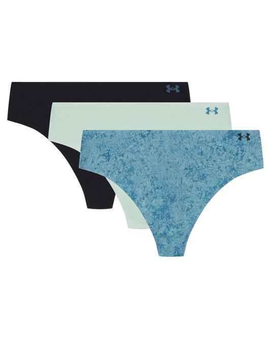 Women's UA Pure Stretch 3-Pack Printed No Show Thong