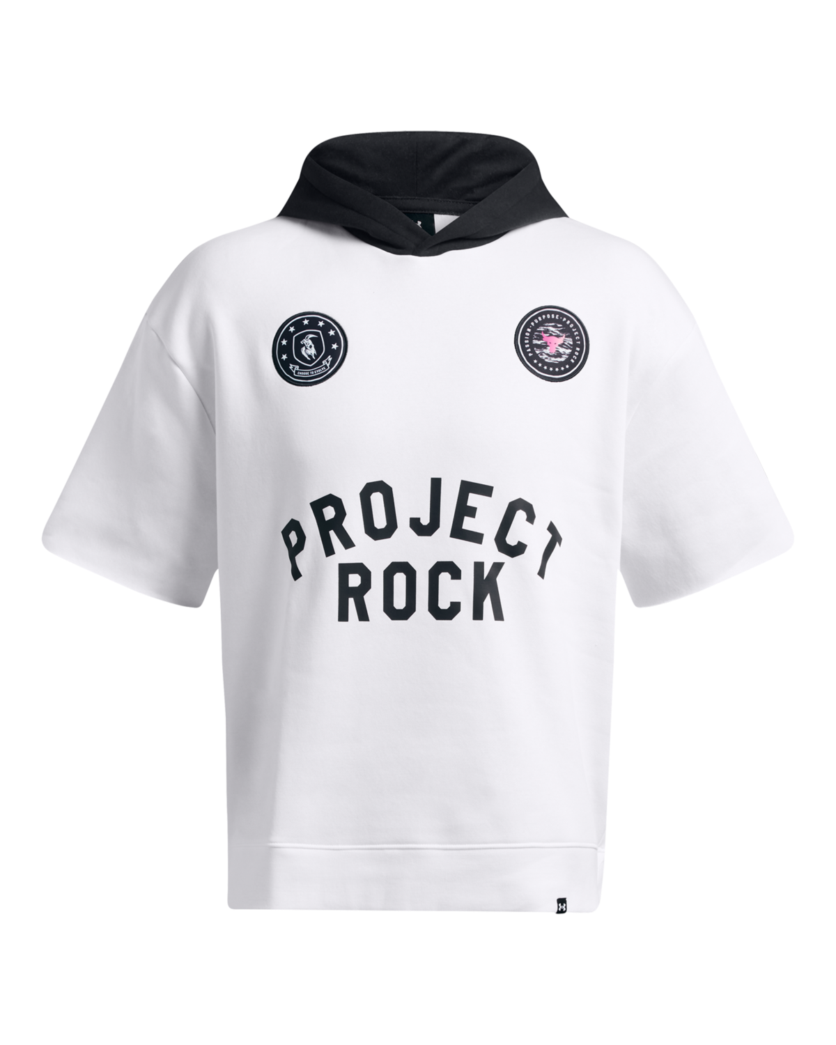 Men's Project Rock Icon Fleece Badge Of Honor Short Sleeve Hoodie