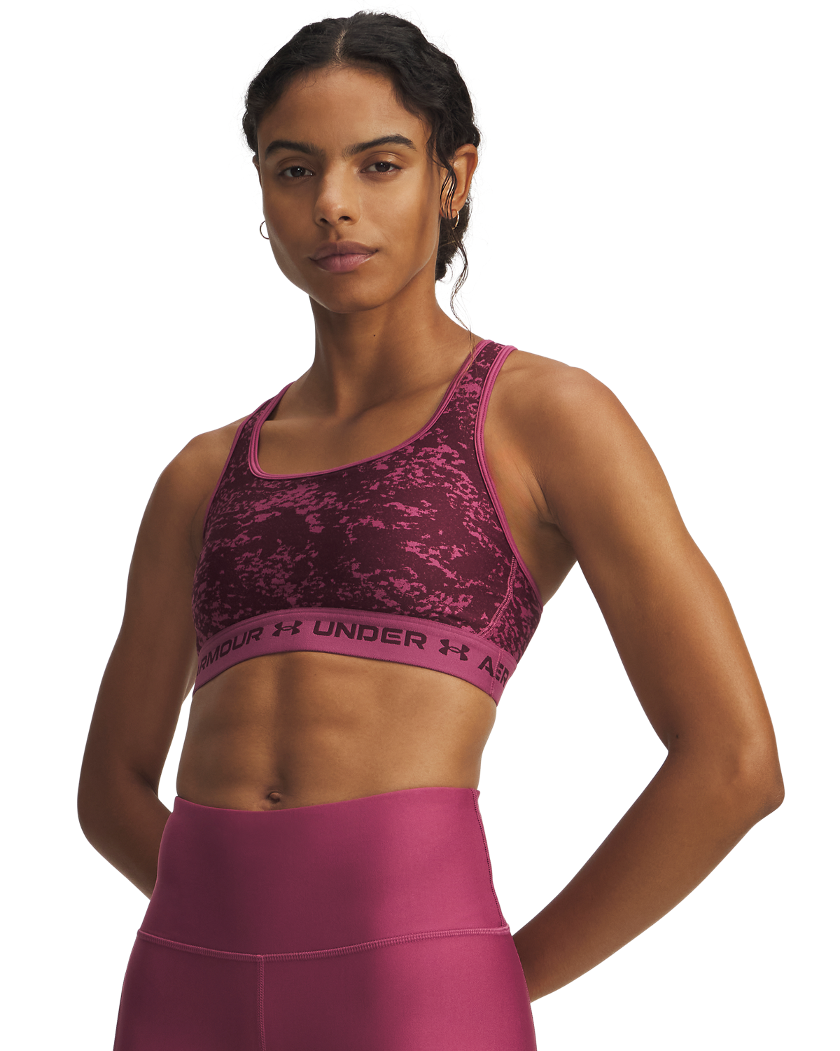 Women's Armour® Mid Crossback Printed Sports Bra