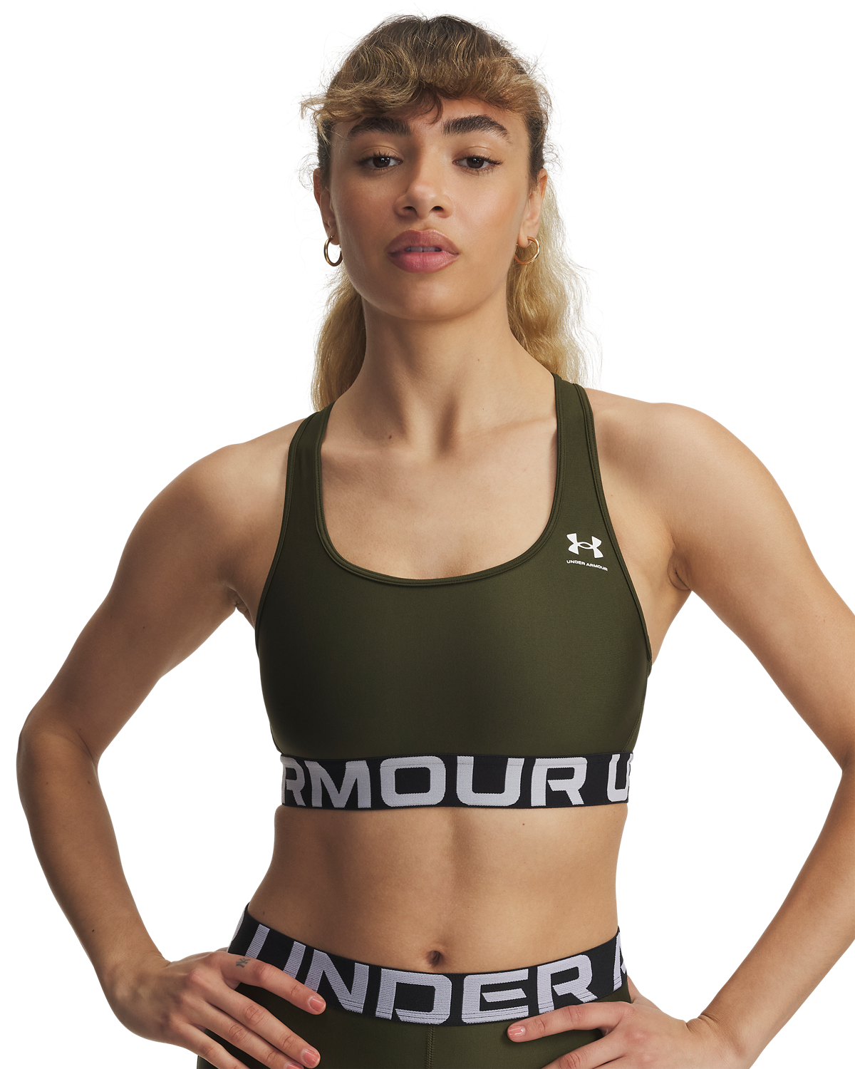 Women's HeatGear® Armour Mid Branded Sports Bra