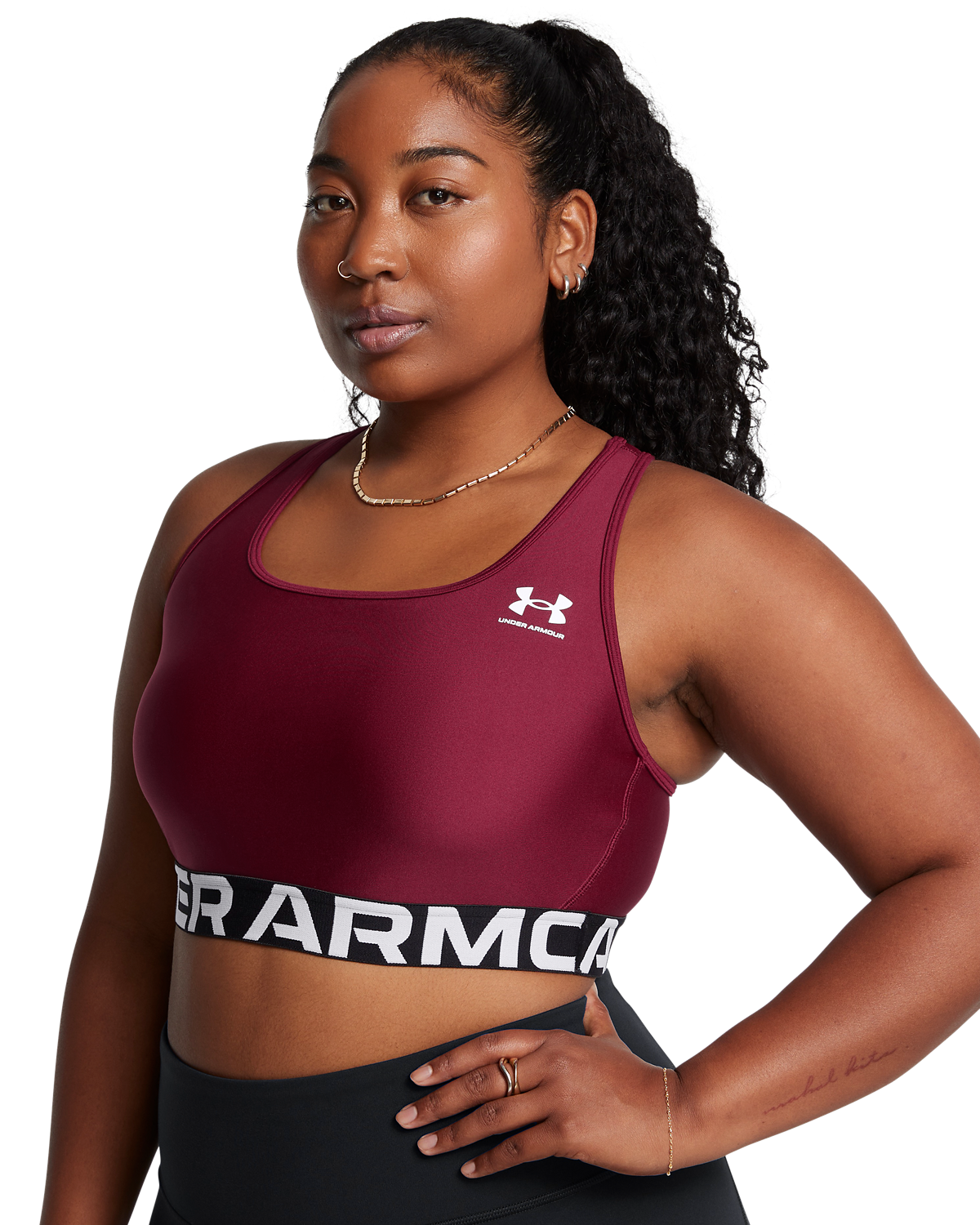 Women's HeatGear® Armour Mid Branded Sports Bra