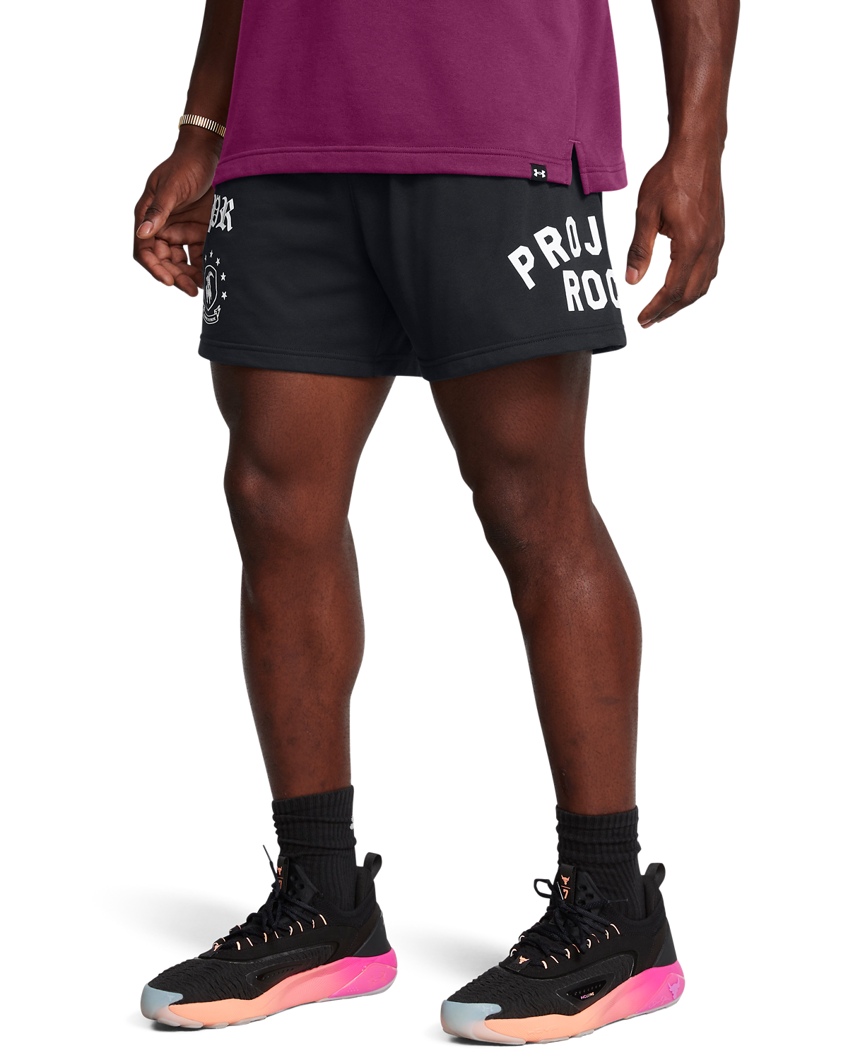Men's Project Rock Terry Fleece Badge Of Honor Shorts