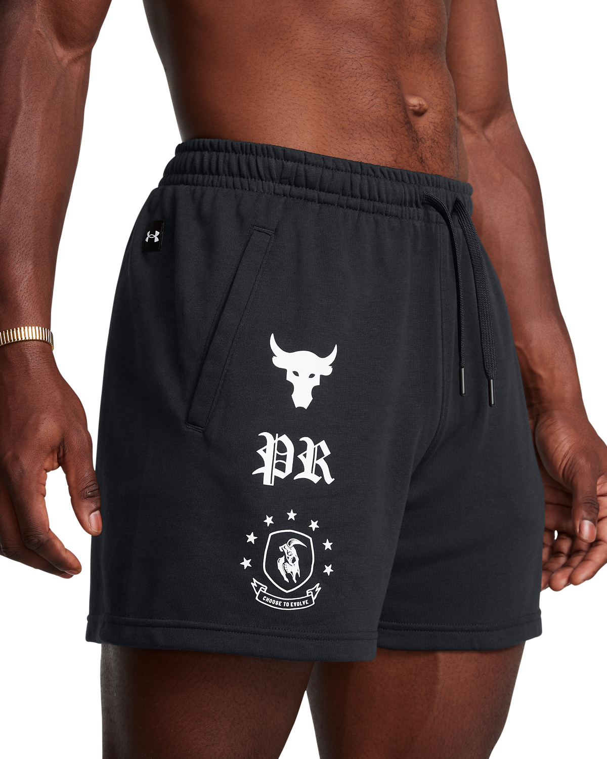 Men's Project Rock Terry Fleece Badge Of Honor Shorts