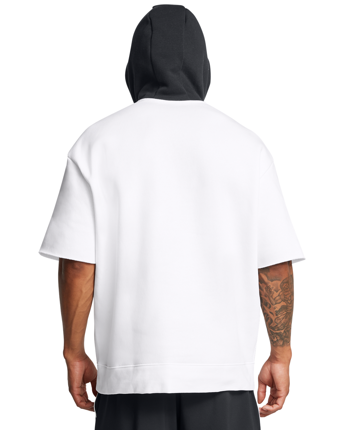 Men's Project Rock Icon Fleece Badge Of Honor Short Sleeve Hoodie