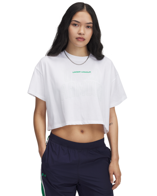 Women's UA Varsity Mix Heavyweight Crop Short Sleeve