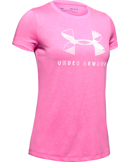 Girls' UA Big Logo Twist Short Sleeve Shirt