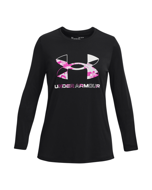 Girls' UA Tech™ Graphic Print Fill Big Logo Long Sleeve