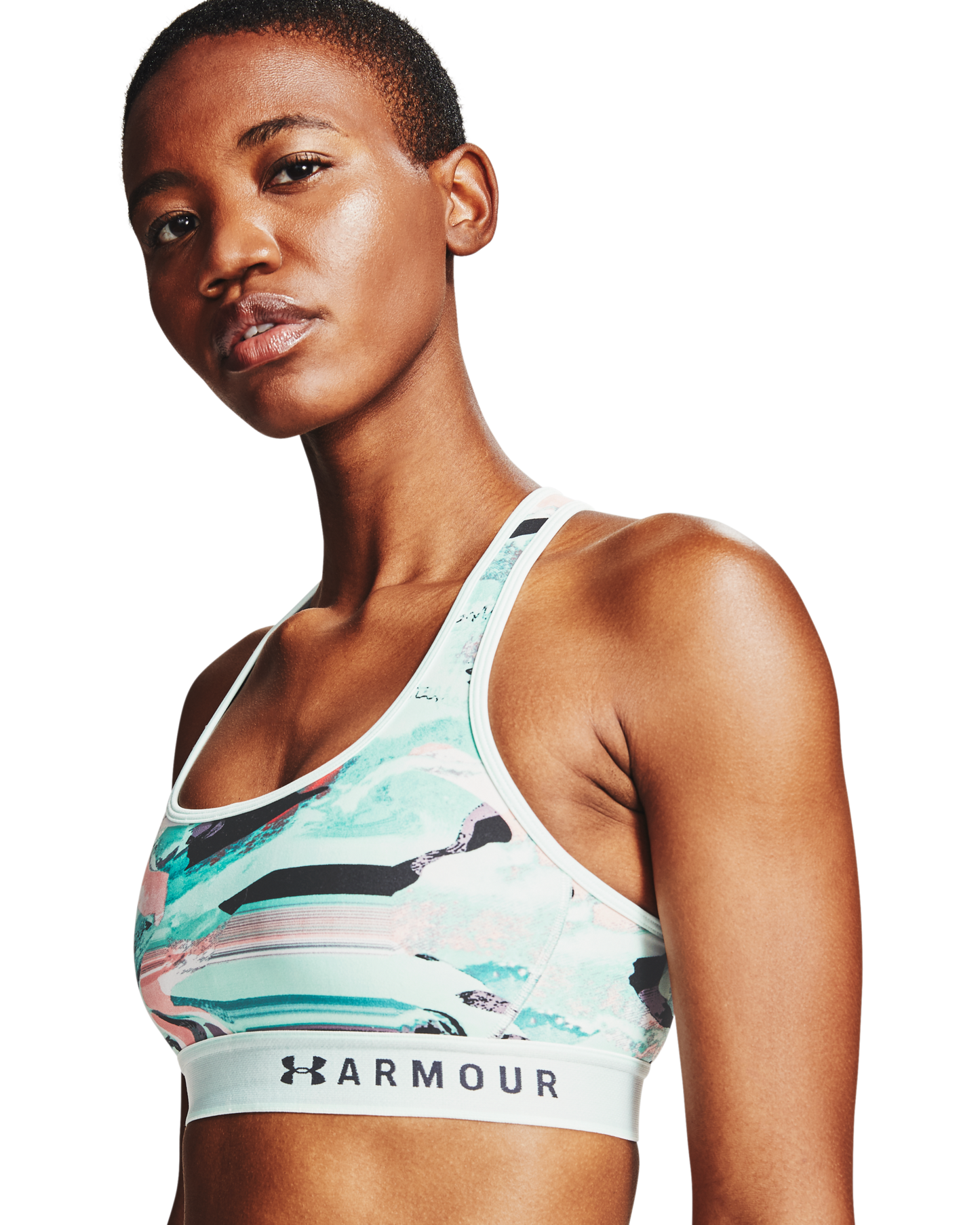 Women's Armour® Mid Crossback Print Sports Bra