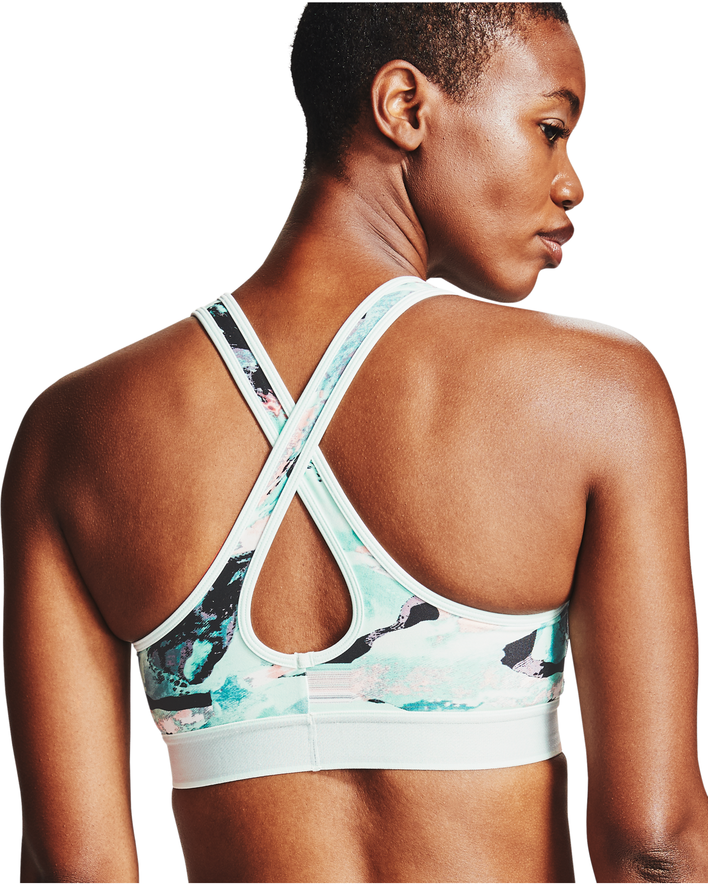 Women's Armour® Mid Crossback Print Sports Bra