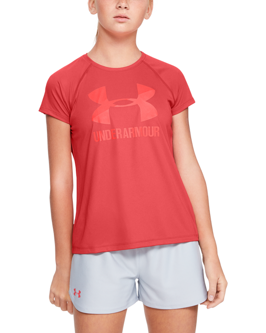 Girls' UA Big Logo Solid Short Sleeve Shirt