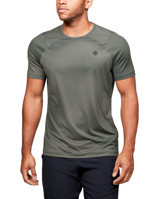 Men's UA RUSH™ HeatGear® Fitted Short Sleeve Printed