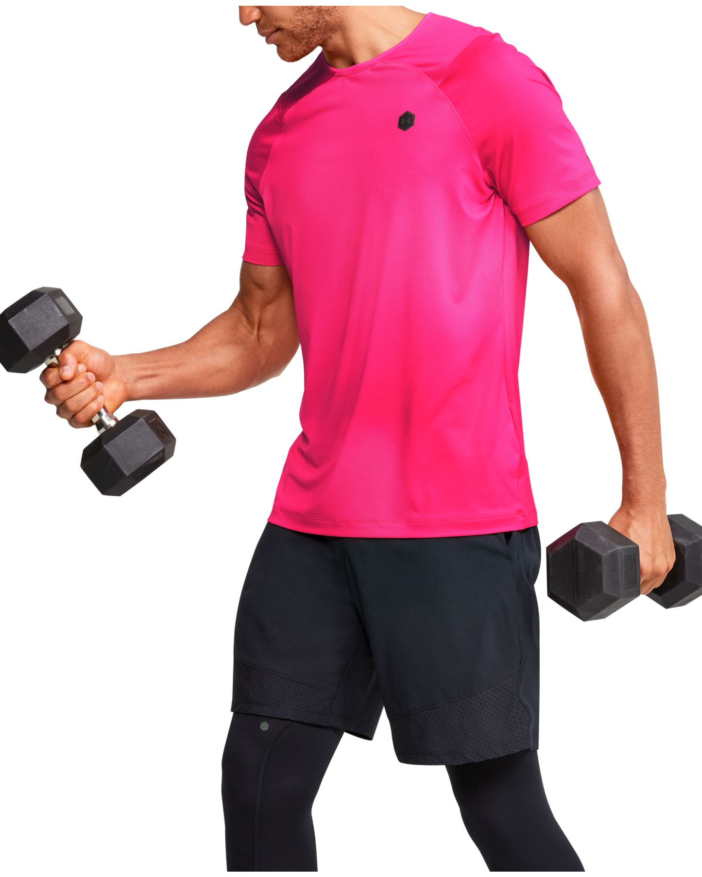 Men's UA RUSH™ HeatGear® Fitted Short Sleeve Printed