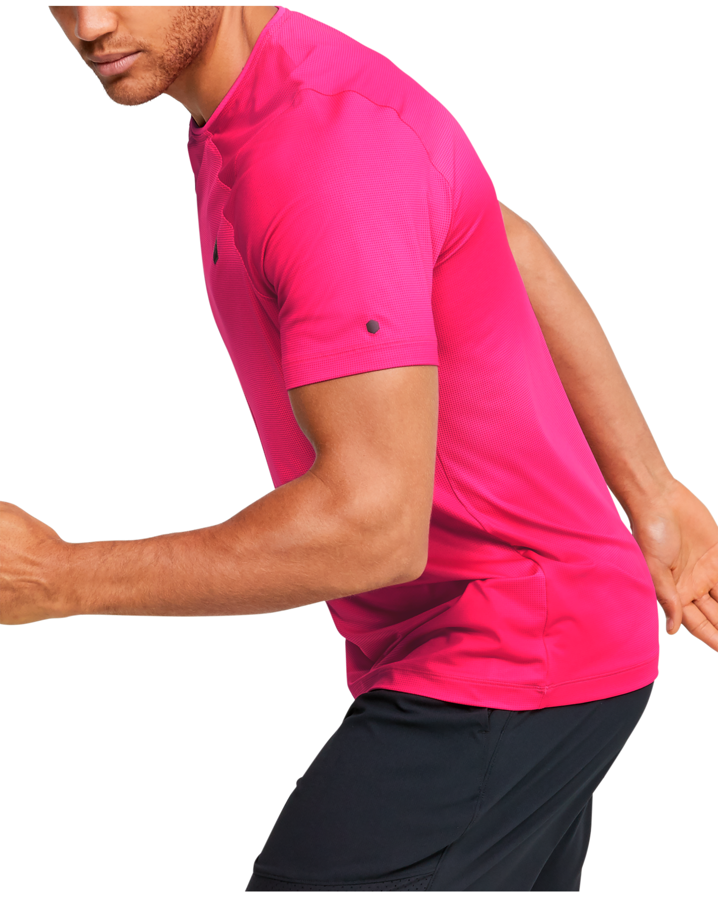 Men's UA RUSH™ HeatGear® Fitted Short Sleeve Printed