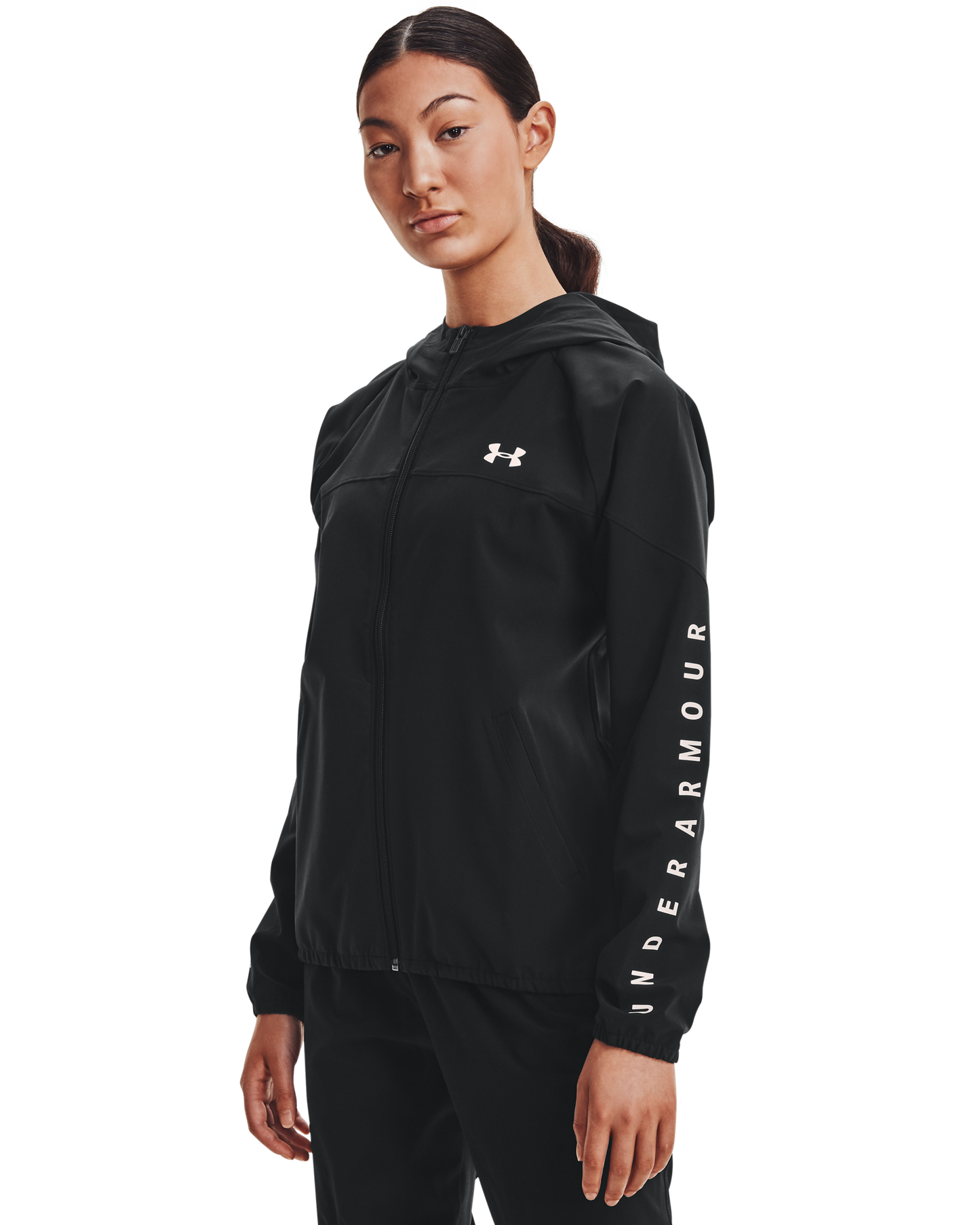 Women's UA Woven Branded Full Zip Hoodie