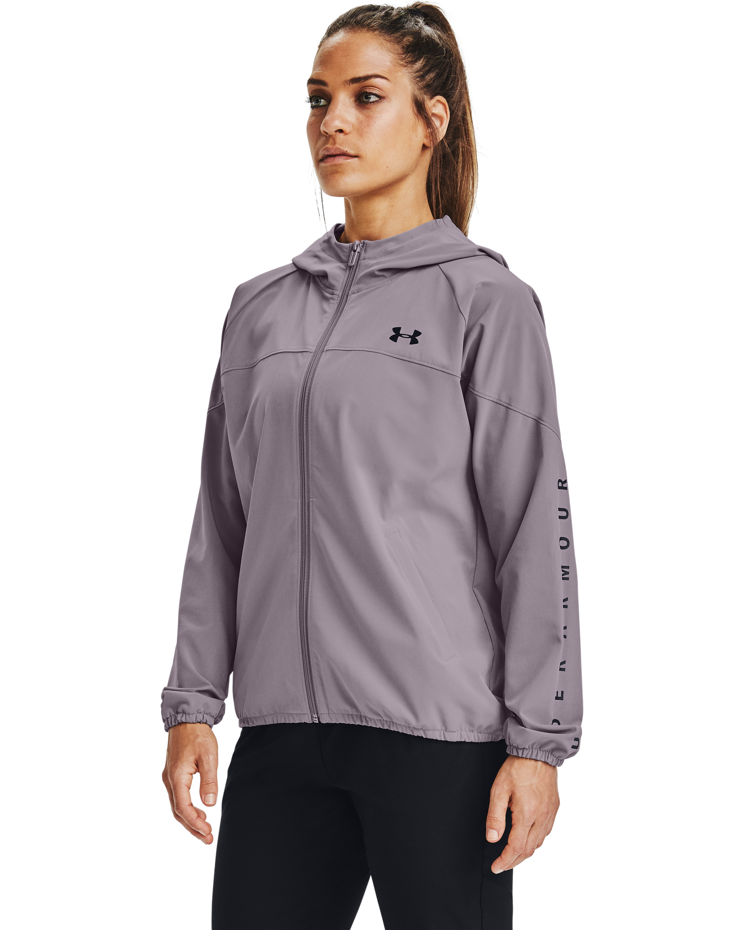 Women's UA Woven Branded Full Zip Hoodie