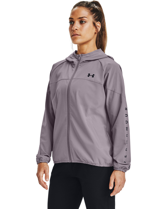 Women's UA Woven Branded Full Zip Hoodie