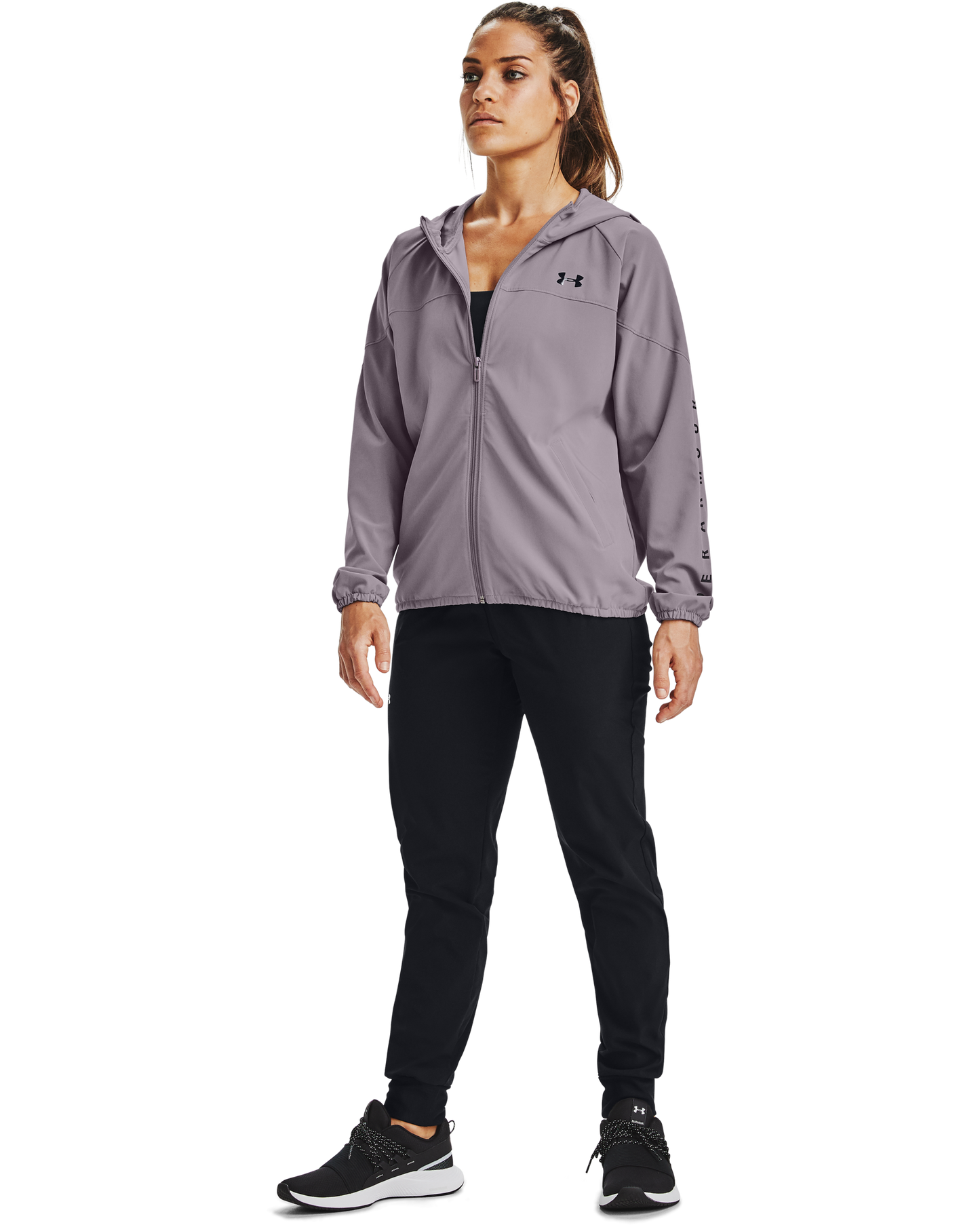 Women's UA Woven Branded Full Zip Hoodie