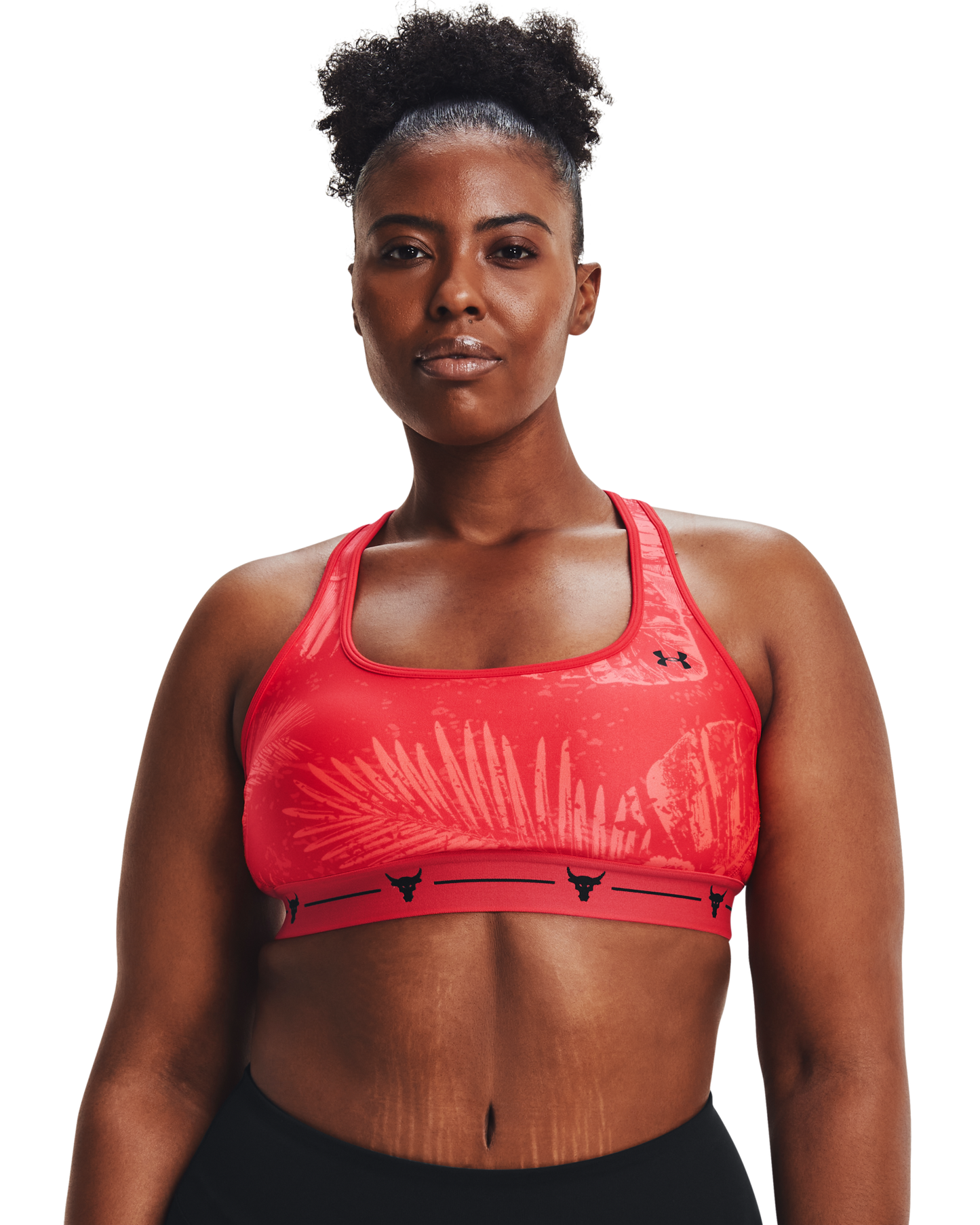 Women's Project Rock Armour Mid Crossback Printed Sports Bra