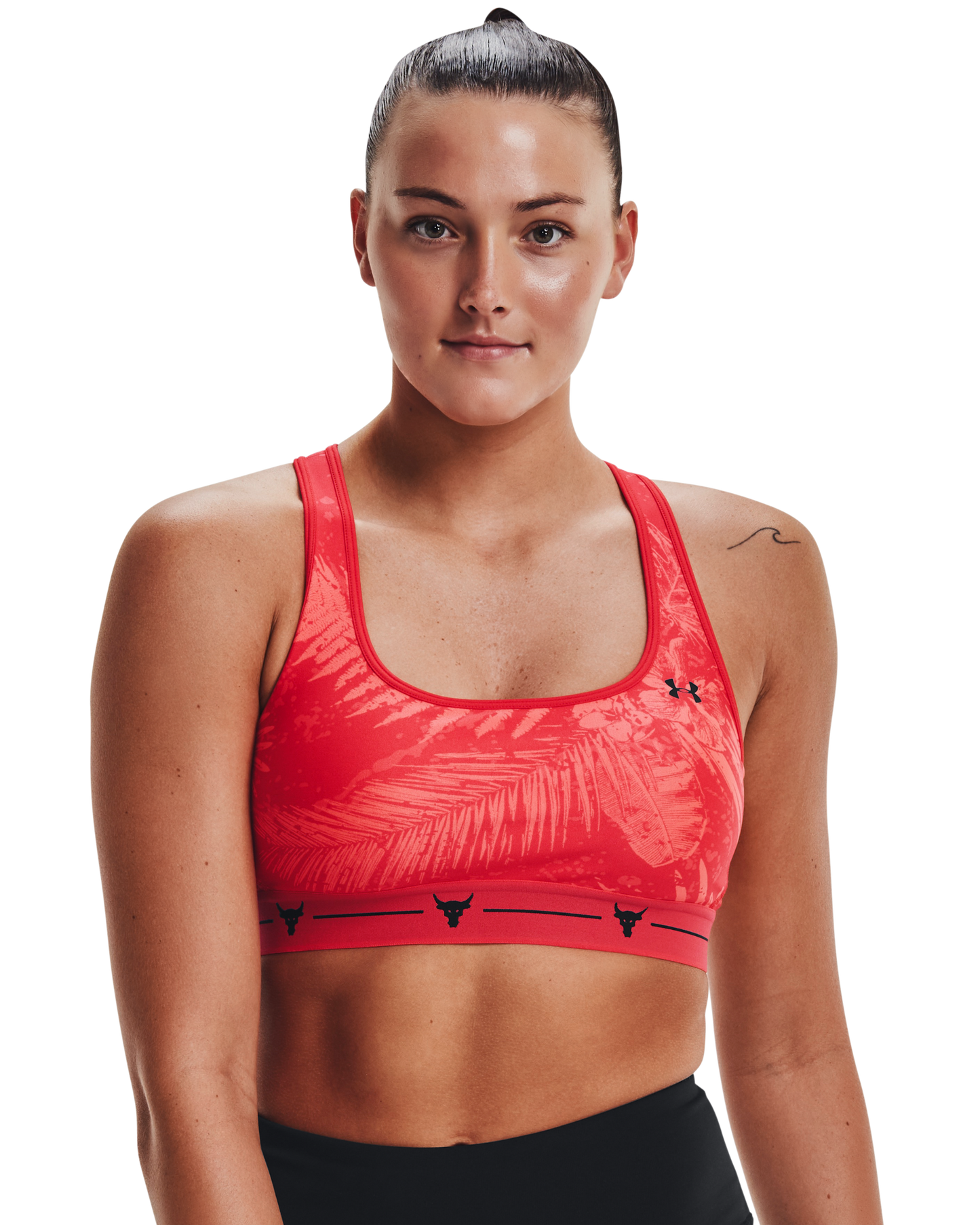 Women's Project Rock Armour Mid Crossback Printed Sports Bra