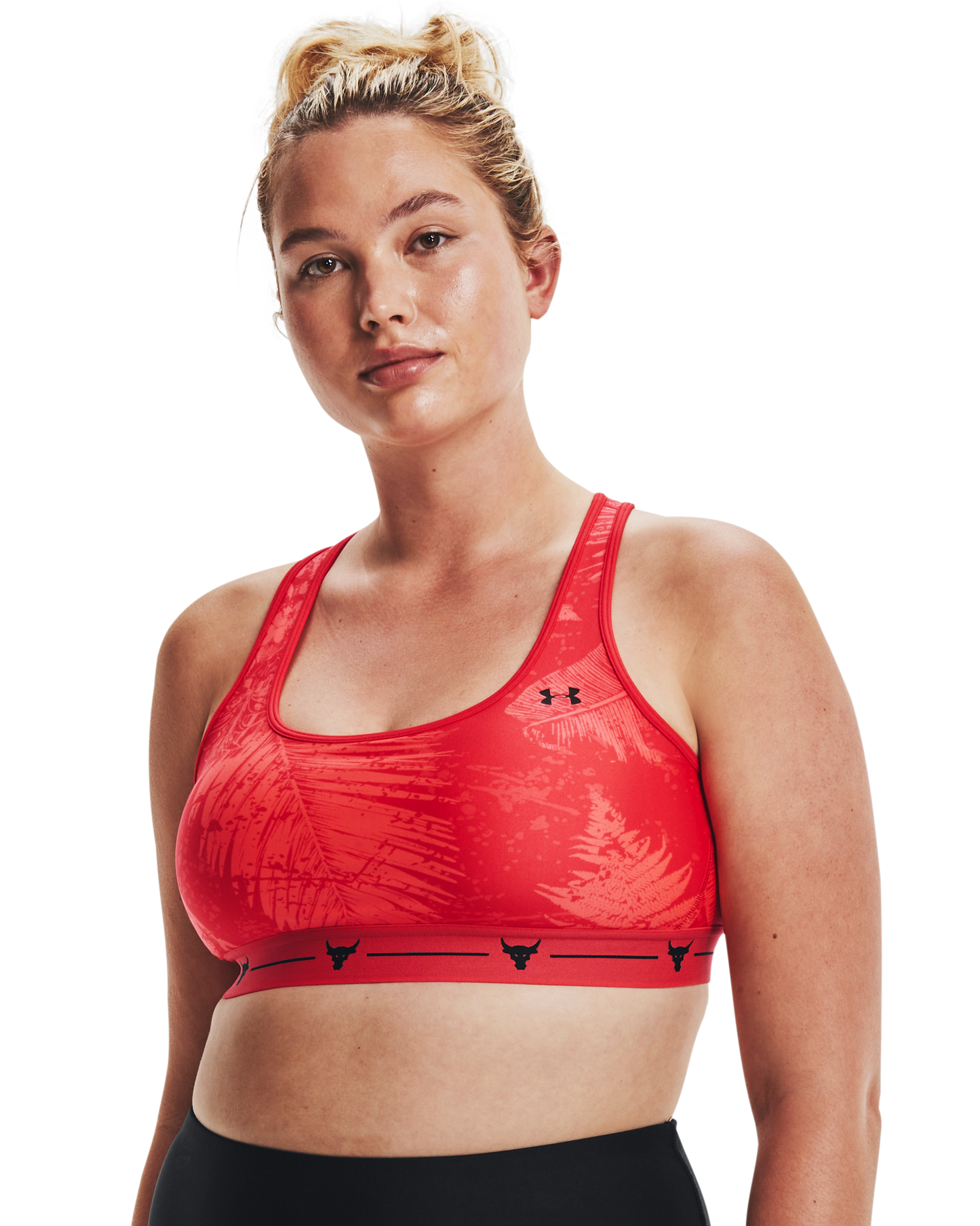 Women's Project Rock Armour Mid Crossback Printed Sports Bra