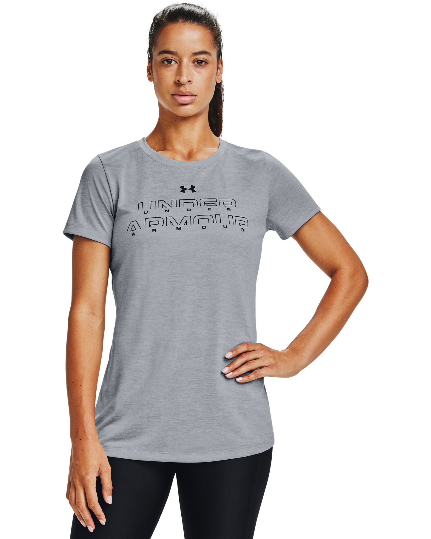 Women's UA Tech™ Twist Graphic Wordmark Short Sleeve Shirt