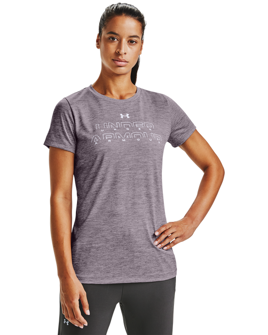 Women's UA Tech™ Twist Graphic Wordmark Short Sleeve Shirt