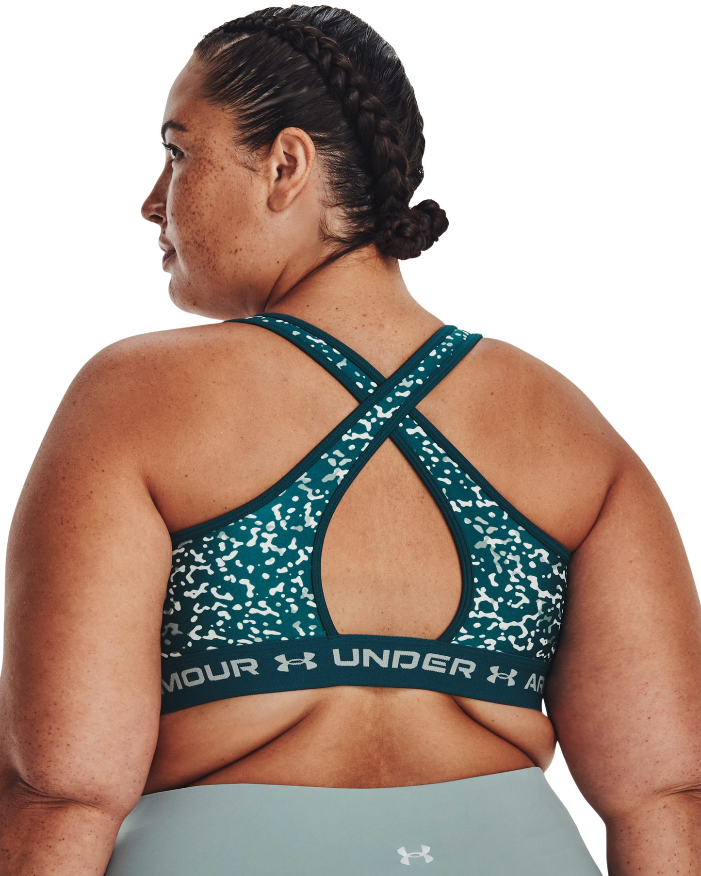 Women's Armour® Mid Crossback Print Sports Bra