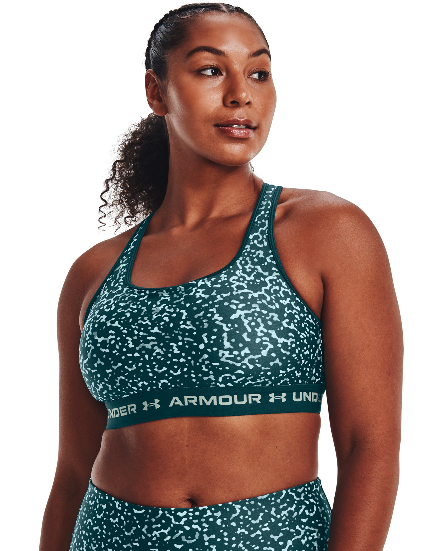 Women's Armour® Mid Crossback Print Sports Bra