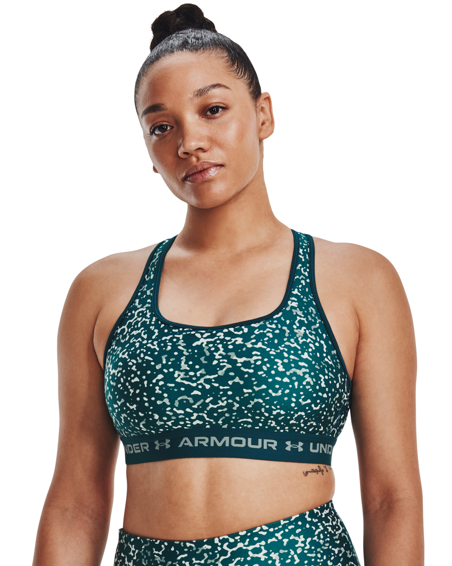 Women's Armour® Mid Crossback Print Sports Bra