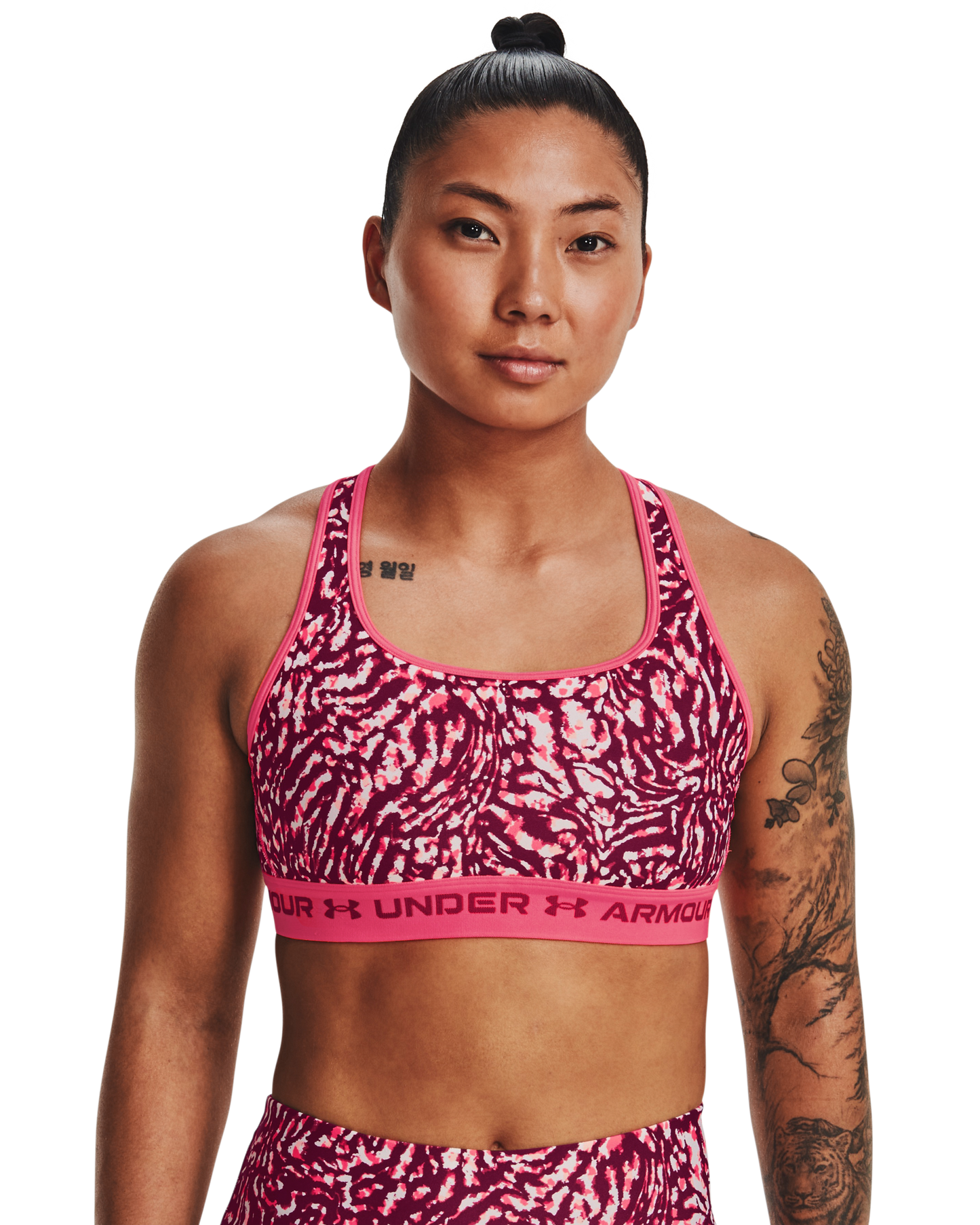 Women's Armour® Mid Crossback Print Sports Bra