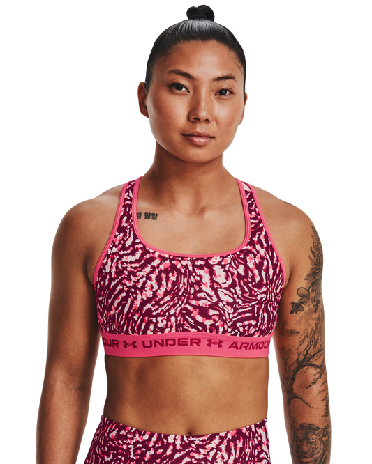 Women's Armour® Mid Crossback Print Sports Bra