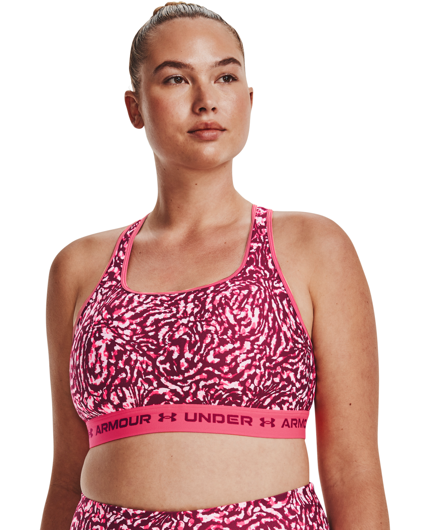 Women's Armour® Mid Crossback Print Sports Bra