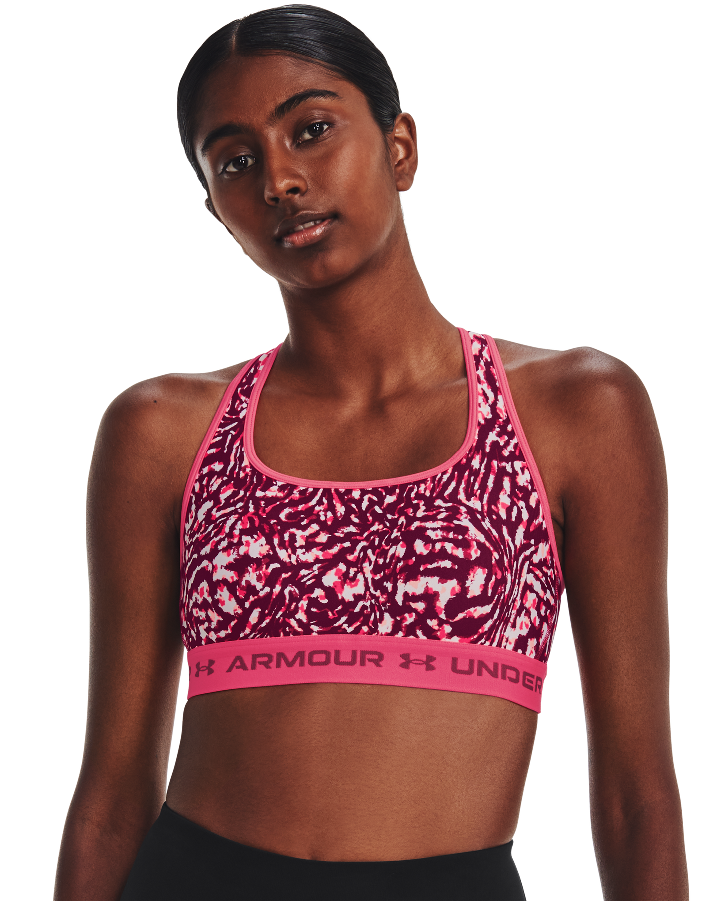 Women's Armour® Mid Crossback Print Sports Bra