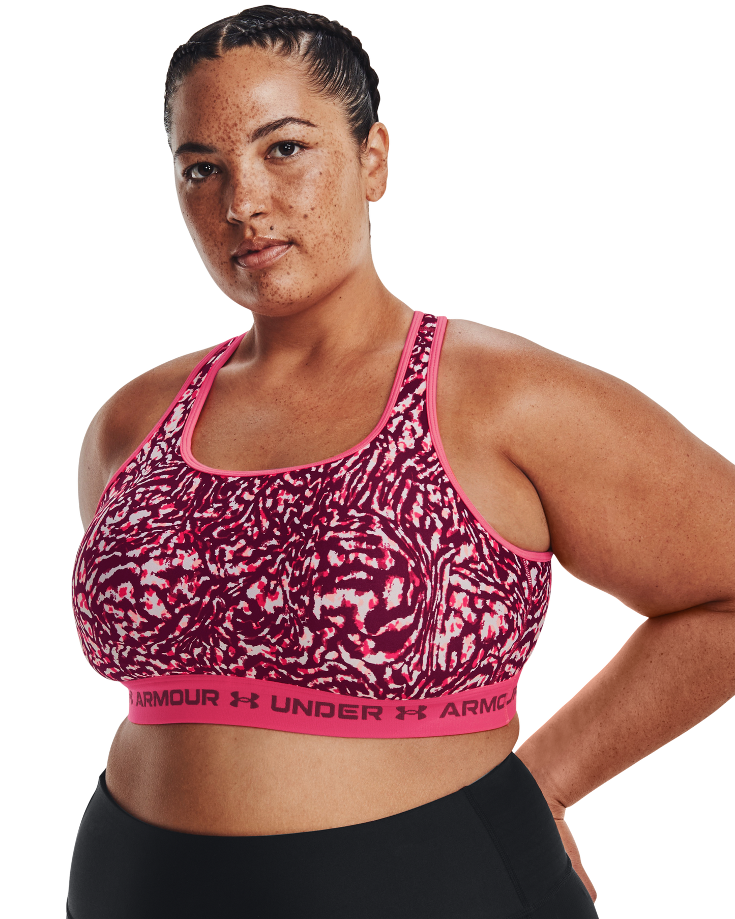 Women's Armour® Mid Crossback Print Sports Bra