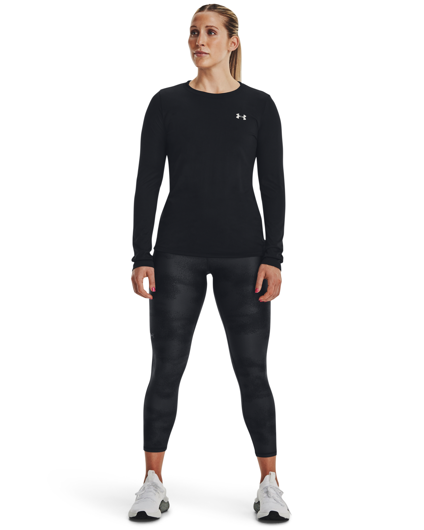 Women's HeatGear® Armour No-Slip Waistband Printed Ankle Leggings