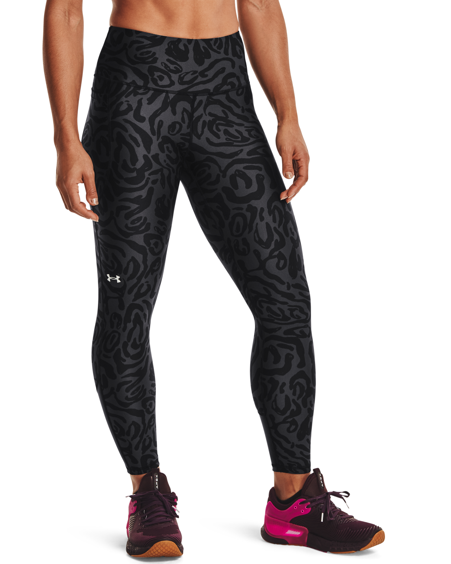 Women's HeatGear® Armour No-Slip Waistband Tonal Print Ankle Leggings