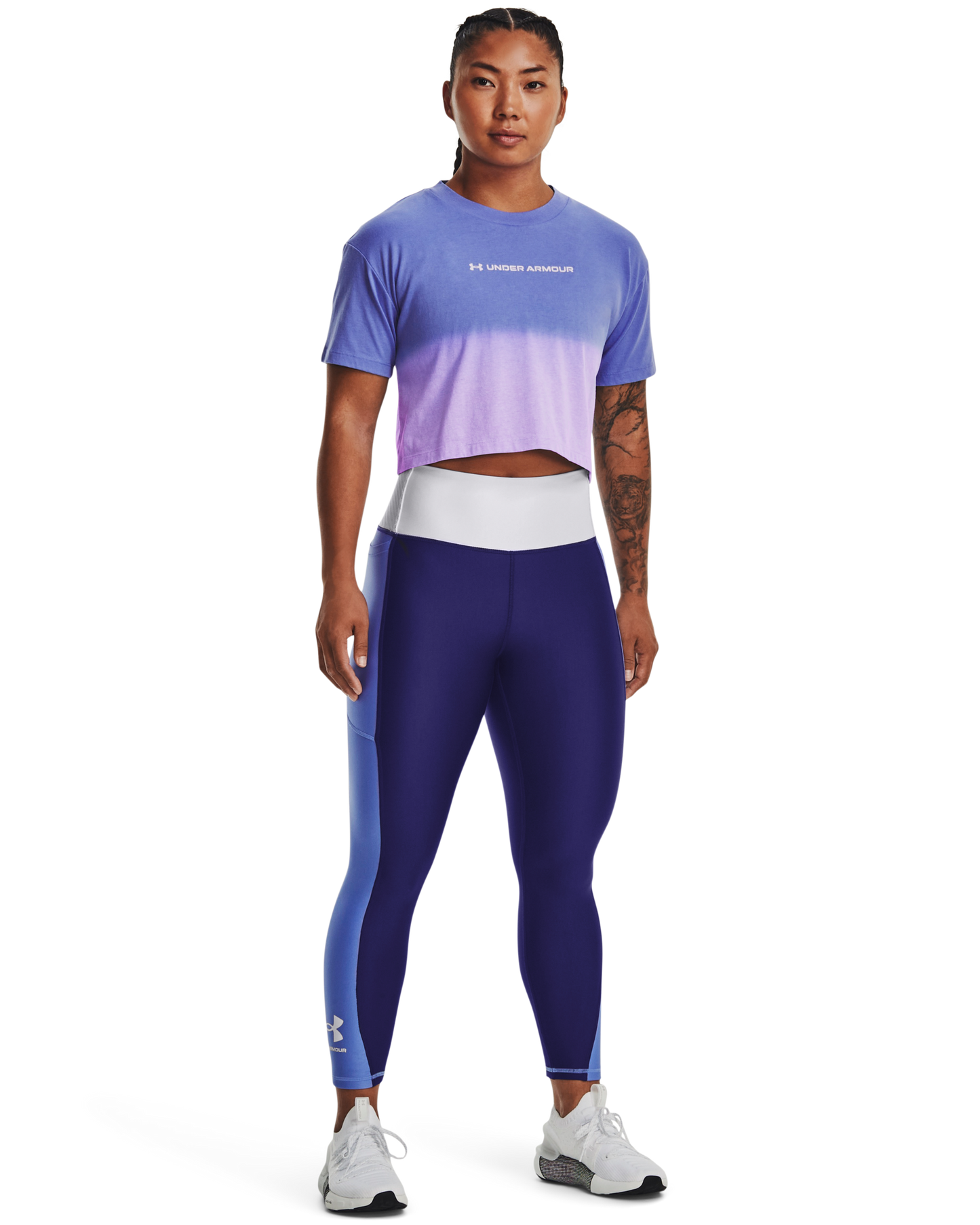 Women's HeatGear® No-Slip Waistband Blocked Ankle Leggings
