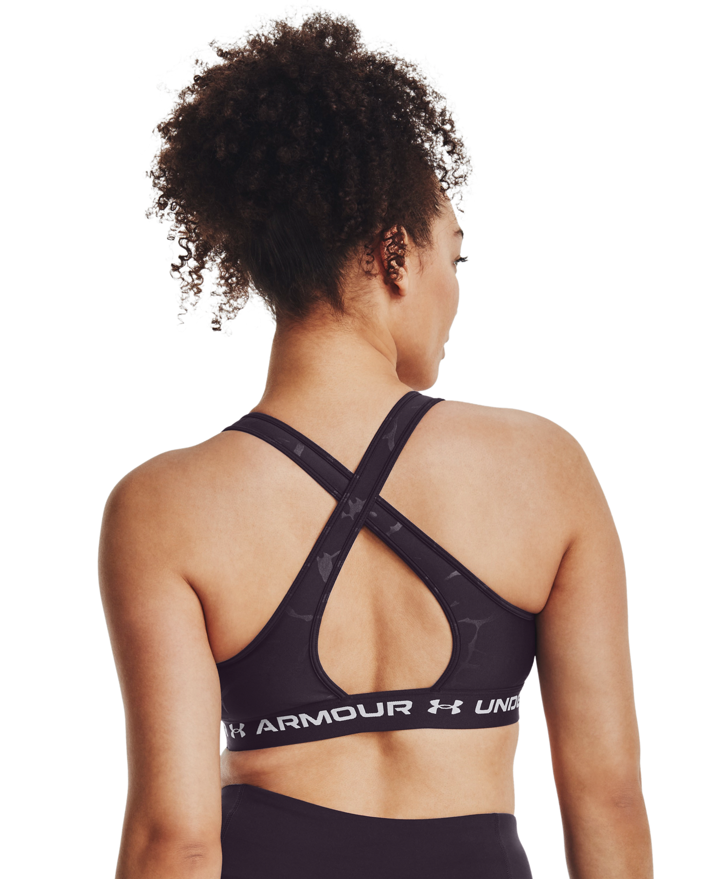 Women's Armour® Mid Crossback Emboss Sports Bra