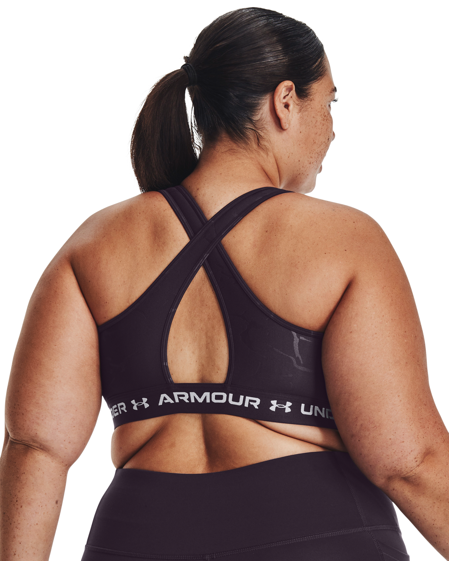 Women's Armour® Mid Crossback Emboss Sports Bra