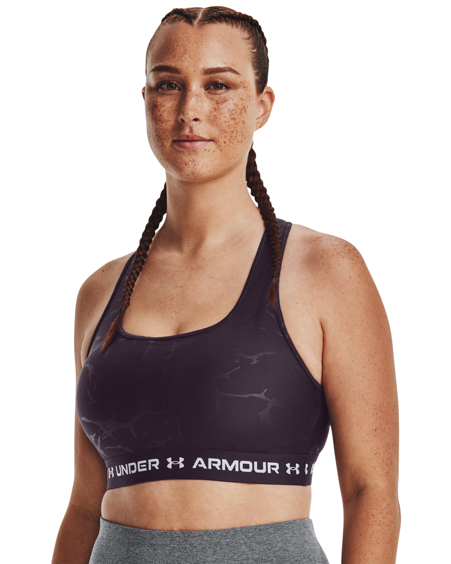 Women's Armour® Mid Crossback Emboss Sports Bra