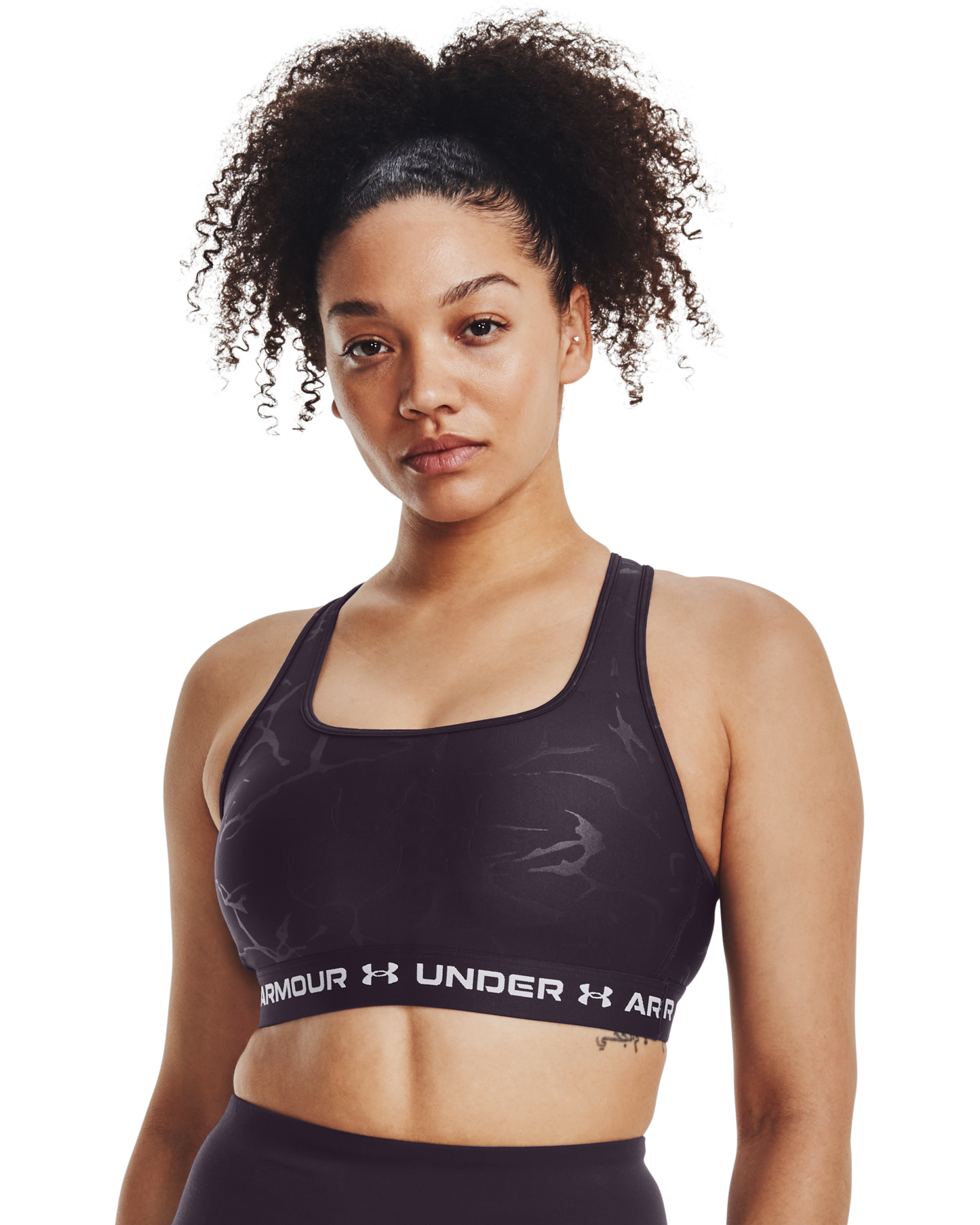 Women's Armour® Mid Crossback Emboss Sports Bra
