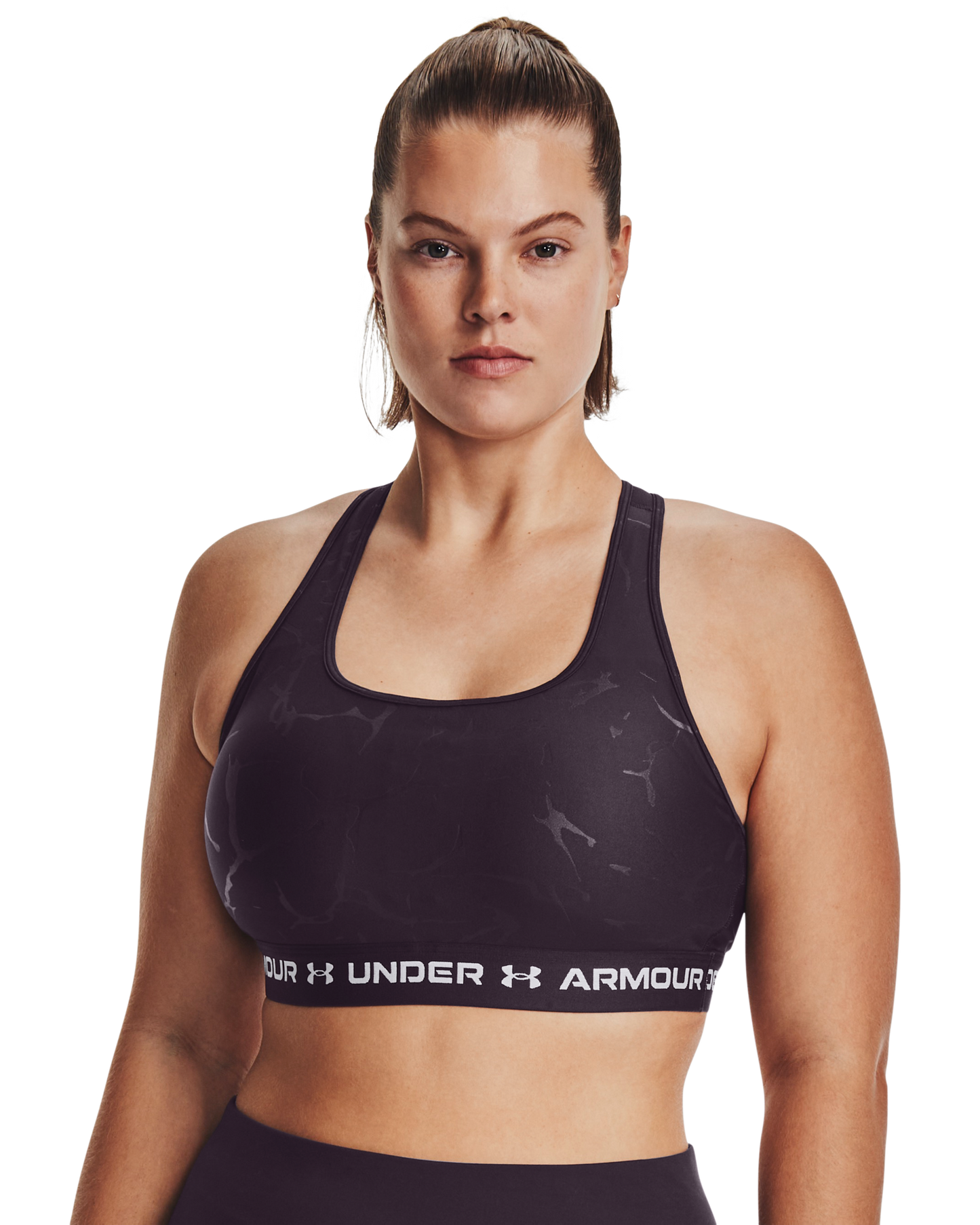 Women's Armour® Mid Crossback Emboss Sports Bra